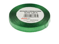 Wstążka brokatowa zielona 12mmx22m WB12-4 Brewis